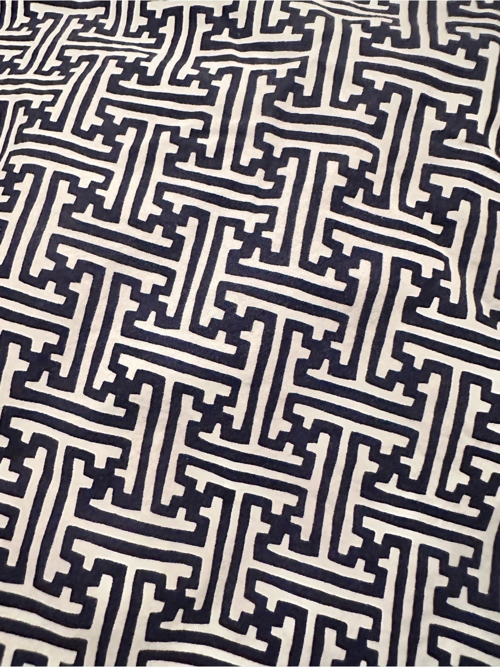 Pottery Barn Kids Navy and white Geometric Cotton Baby Crib Sheet